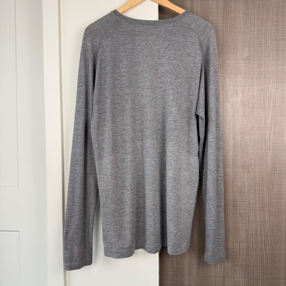 Lululemon Grey Metal Vent Tech Long Sleeve Shirt Tee 2.0 Slate White Size XL - Picture 10 of 14